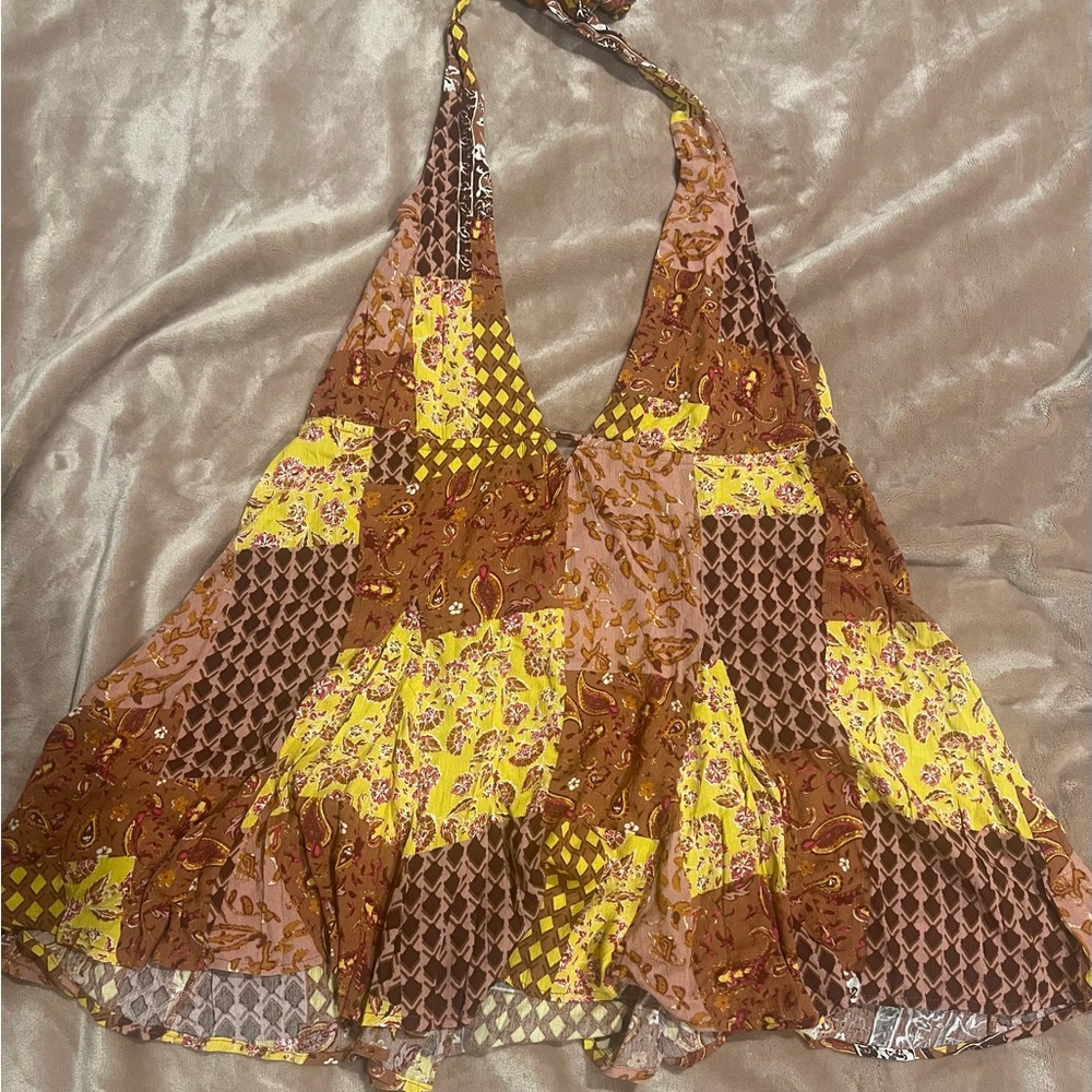 Patchwork Halter Dress